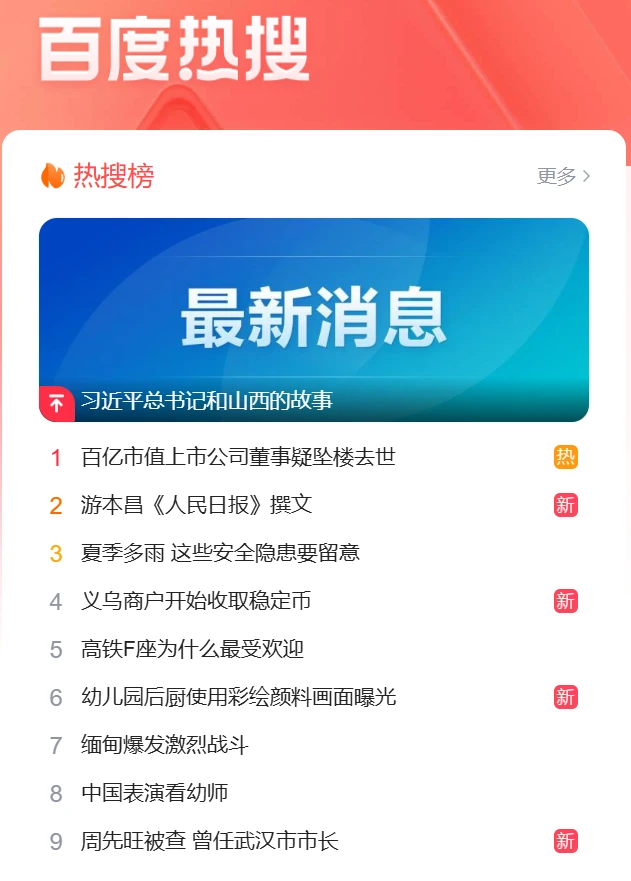 义乌商户开始收取稳定币话题登百度热搜第4位