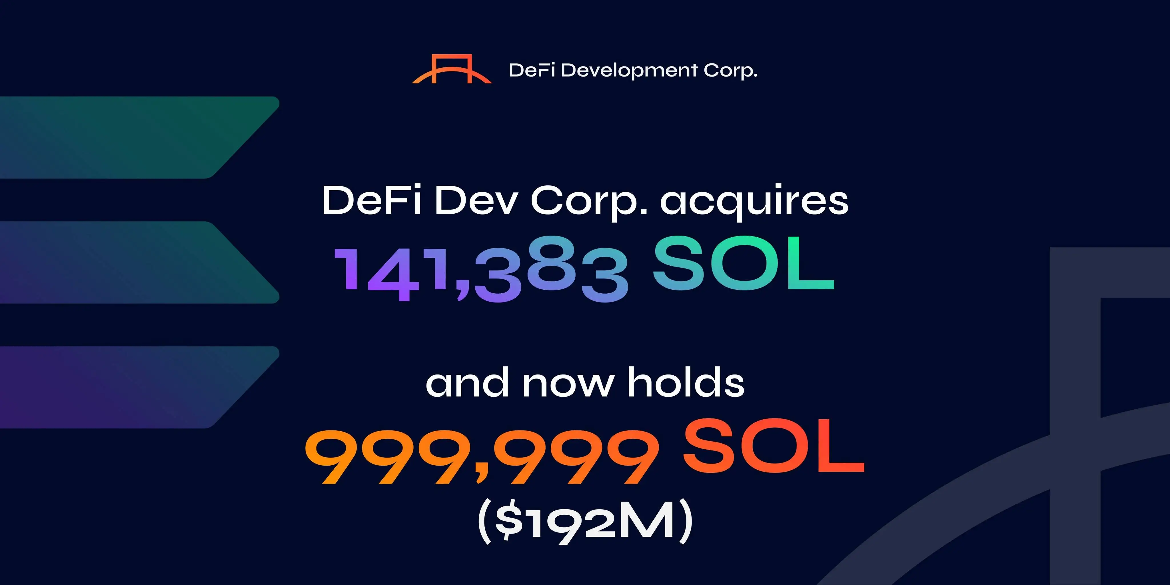 美股上市公司DeFi Development Corp增持141383枚SOL