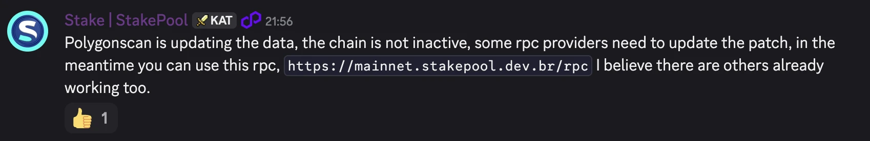 Polygon Labs澄清Polygonscan数据更新不影响链服务，部分RPC需补丁更新