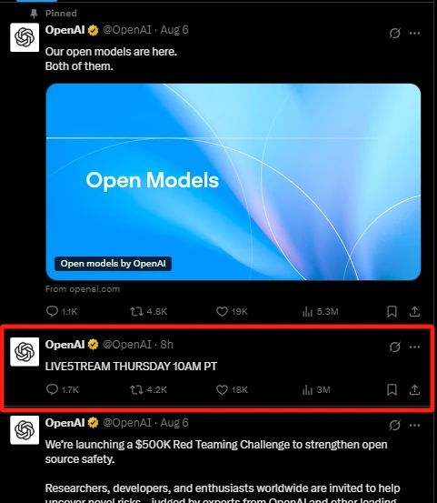 OpenAI宣布直播活动暗示GPT-5发布临近