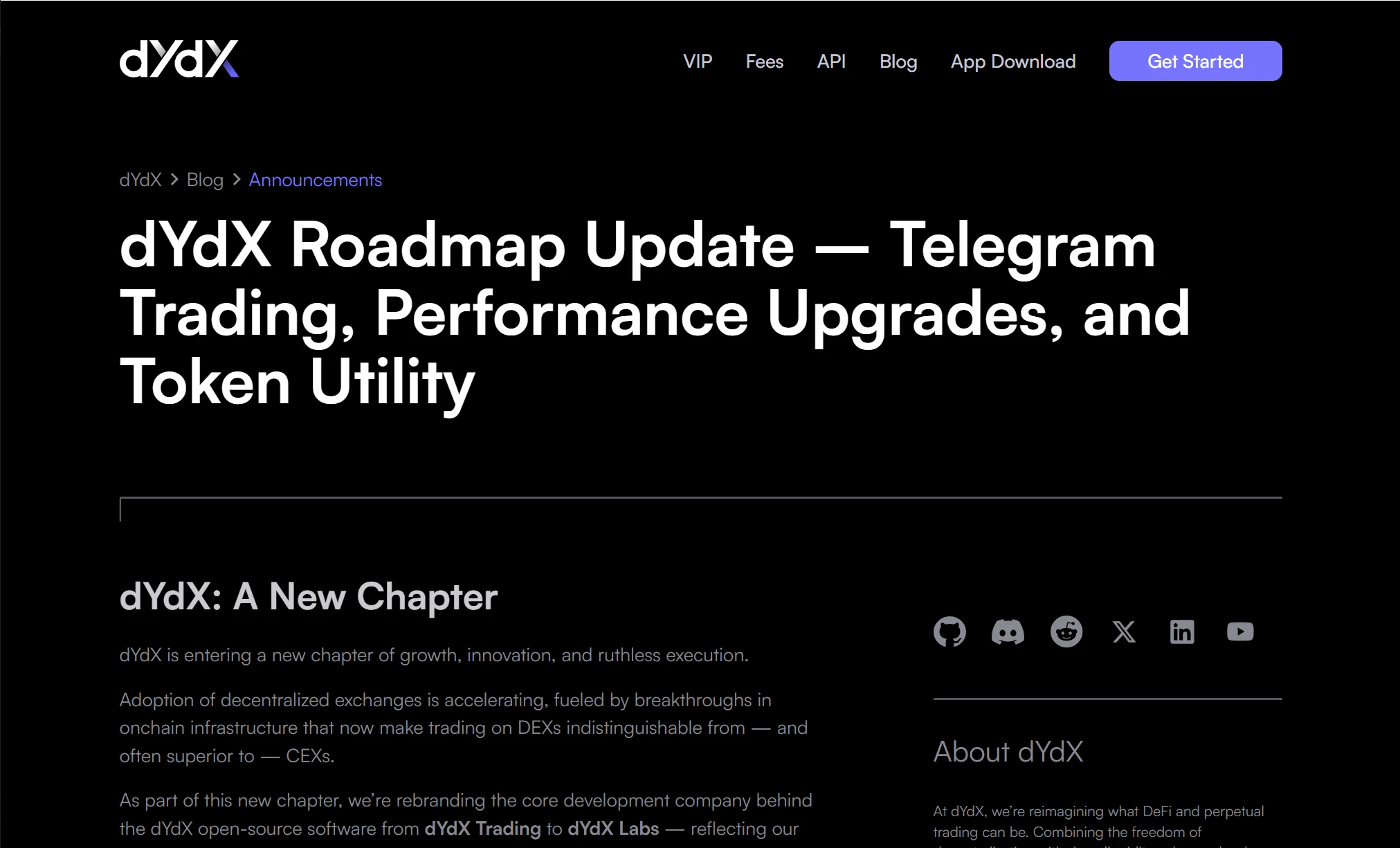 dYdX发布2025年路线图：9月上线Telegram交易，新增多链支持与奖励计划