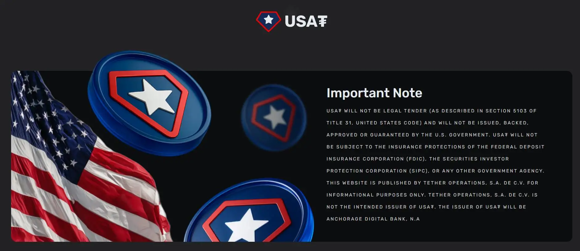 USAT官方声明：非法定货币，无政府背书及保险保障